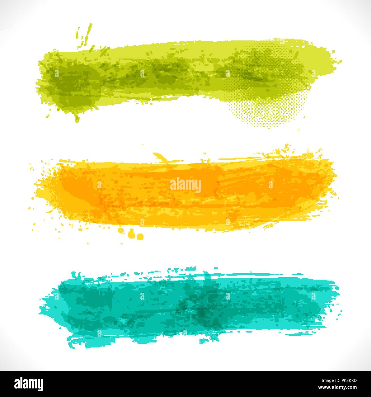 Vector Grunge Banners. Multicolored Art Three Backgrounds. Stock Vector