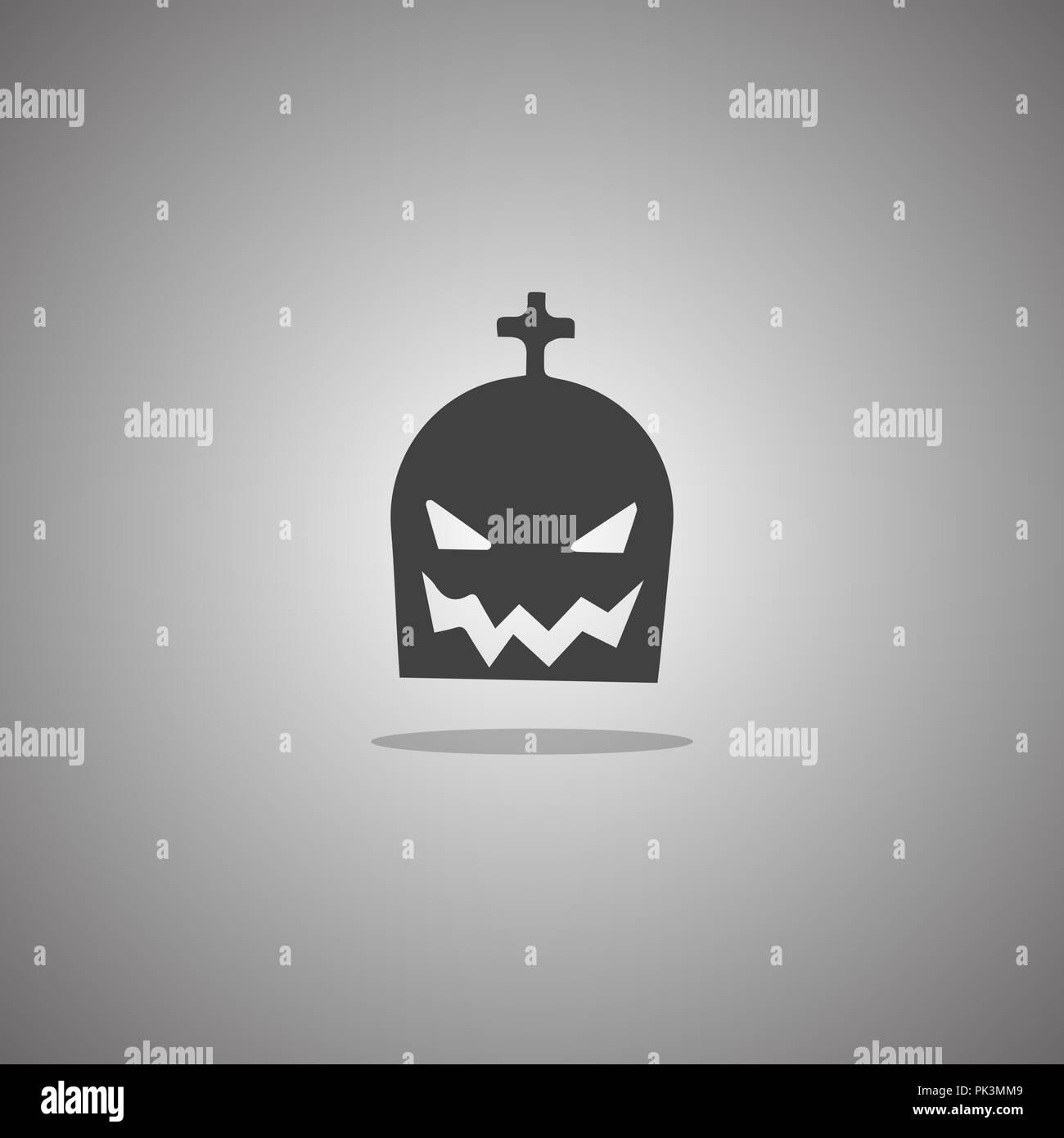 Gourd cross Halloween. Vector illustration. Gray background with gradient. Stock Vector
