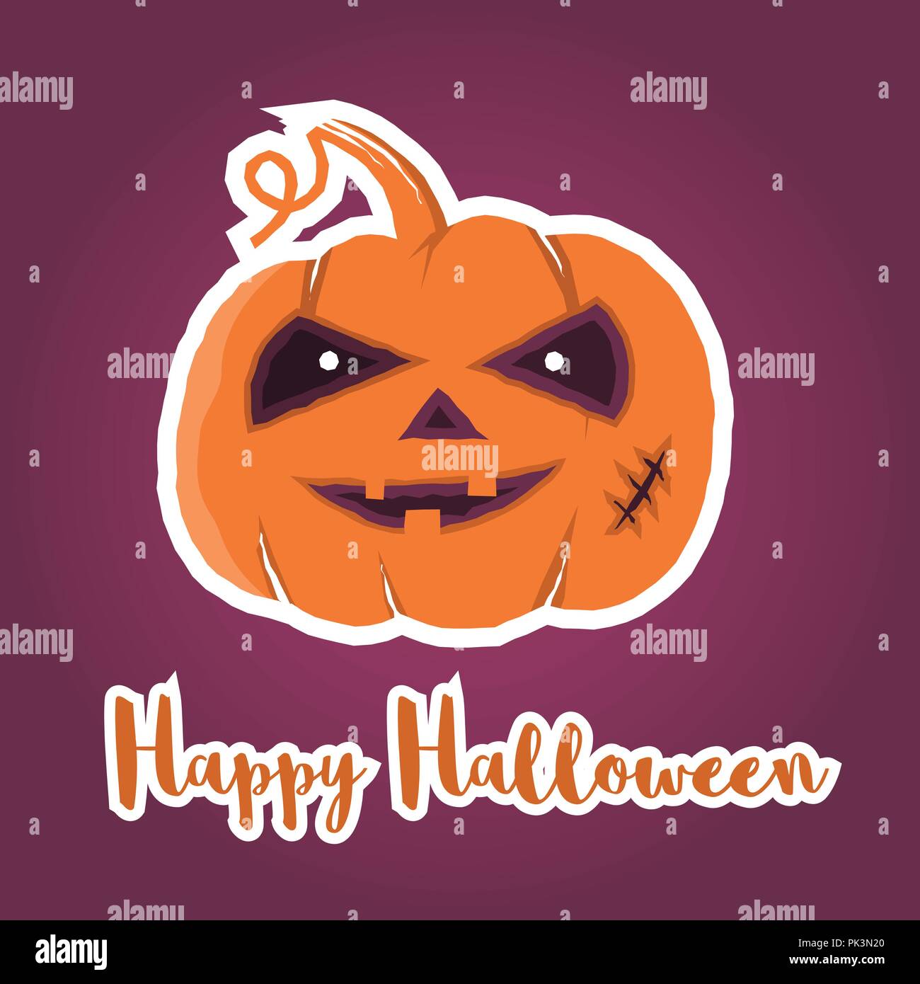 Happy Halloween greating card, 31th october greeting card. Happy Halloween poster or banner. Vector illustration. Stock Vector