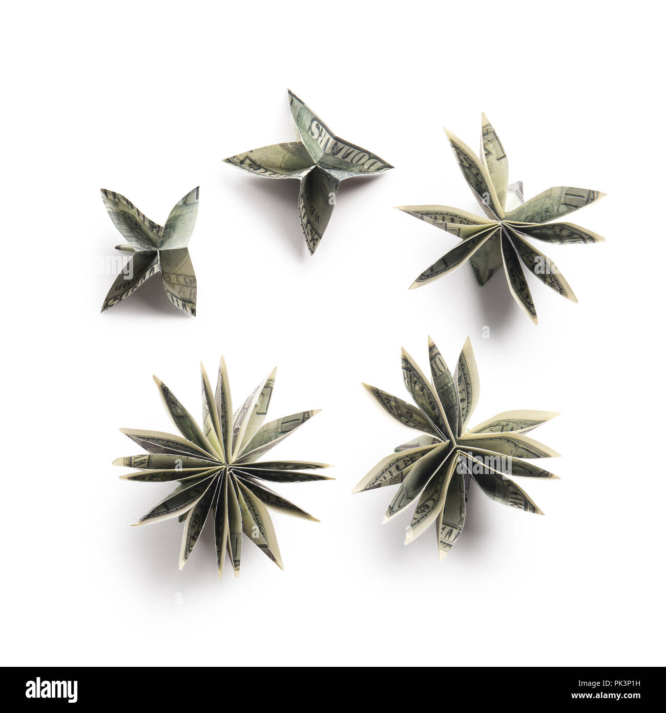 flowers origami banknotes Stock Photo - Alamy