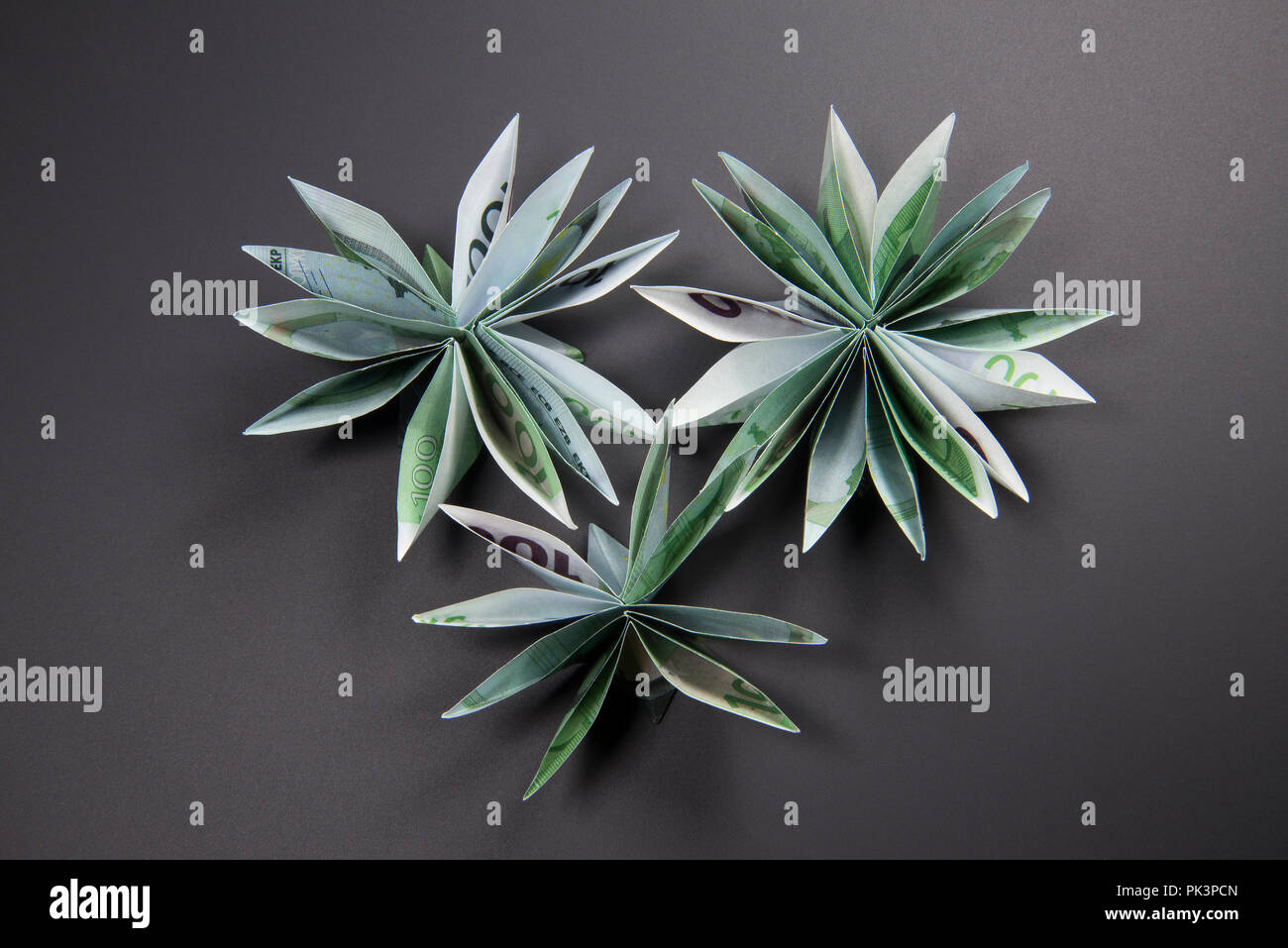 flowers origami banknotes Stock Photo - Alamy