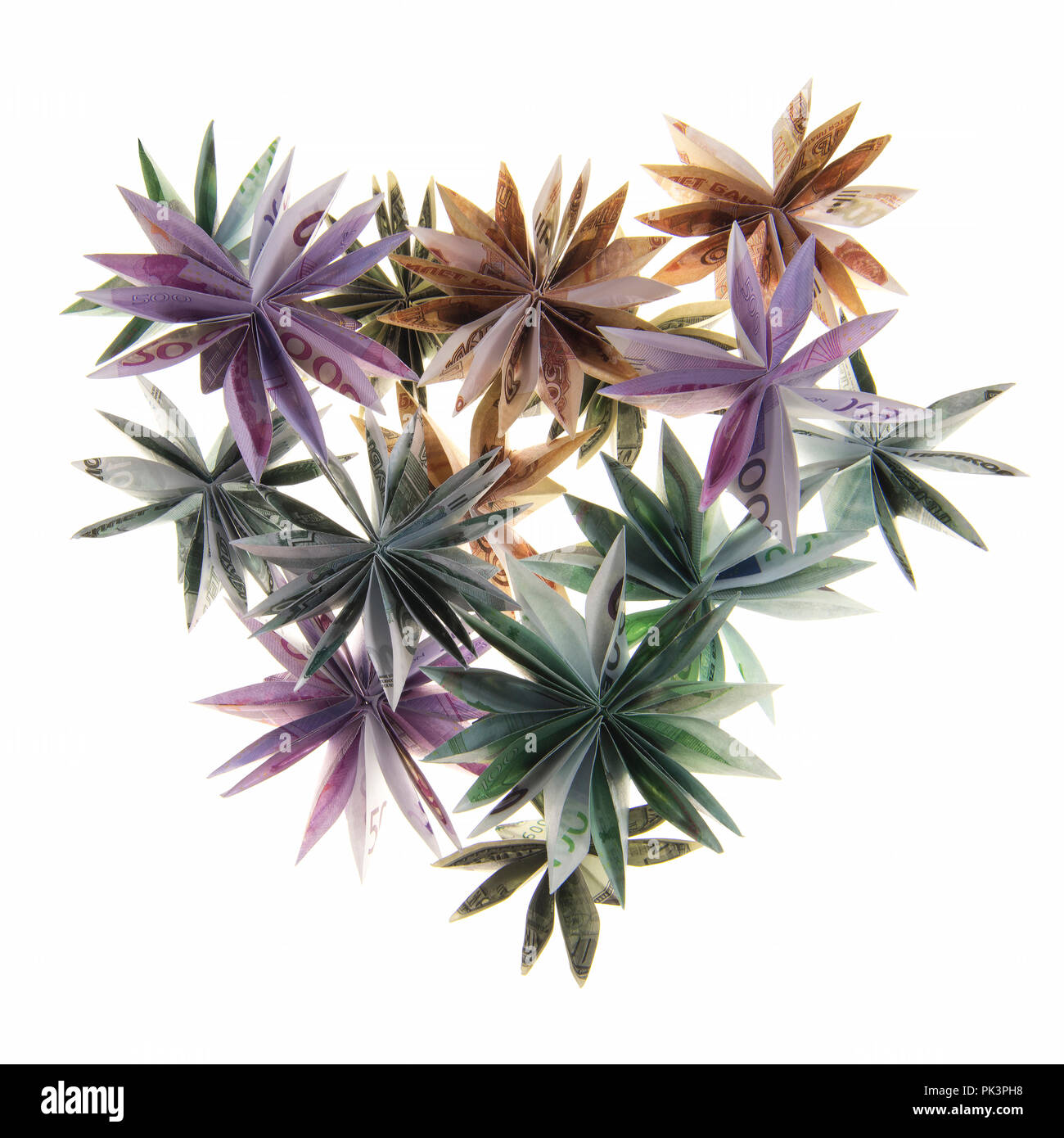 flowers origami banknotes Stock Photo - Alamy