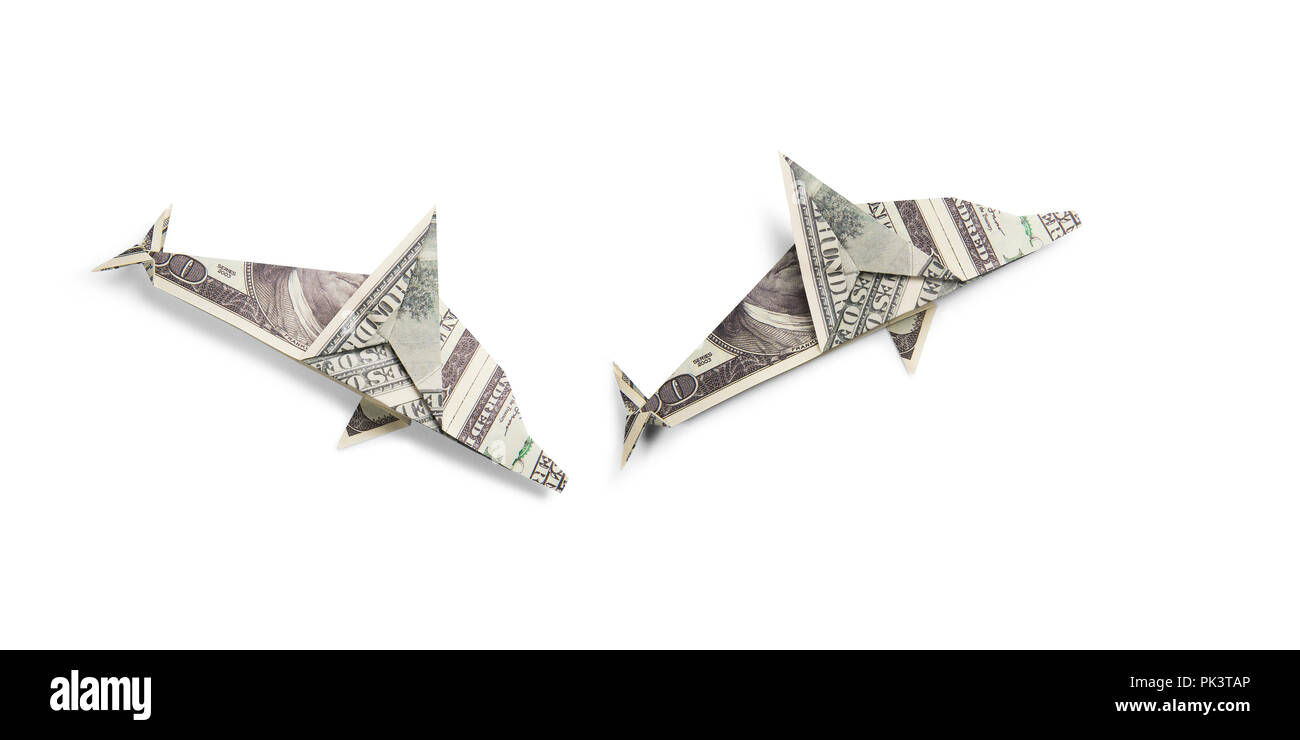 Origami Dolphin From Banknotes Stock Photo Alamy
