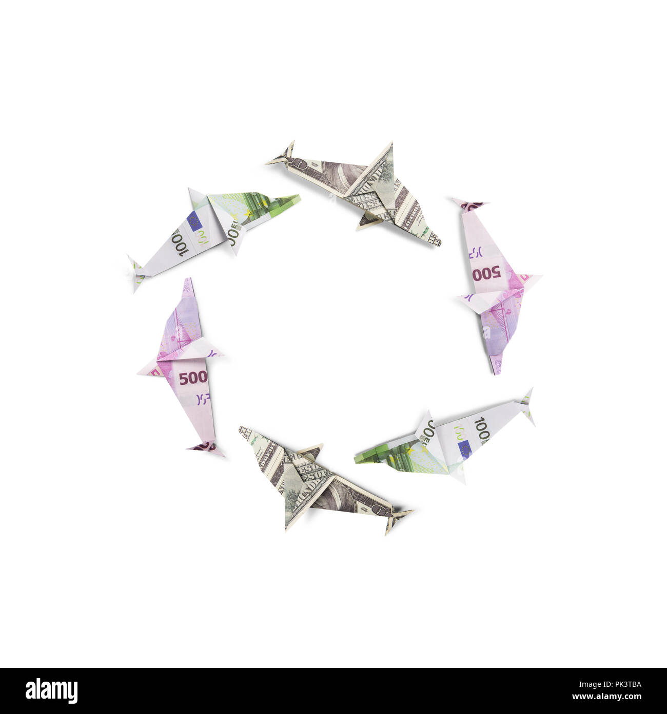 Origami Dolphin From Banknotes Stock Photo 218287870 Alamy