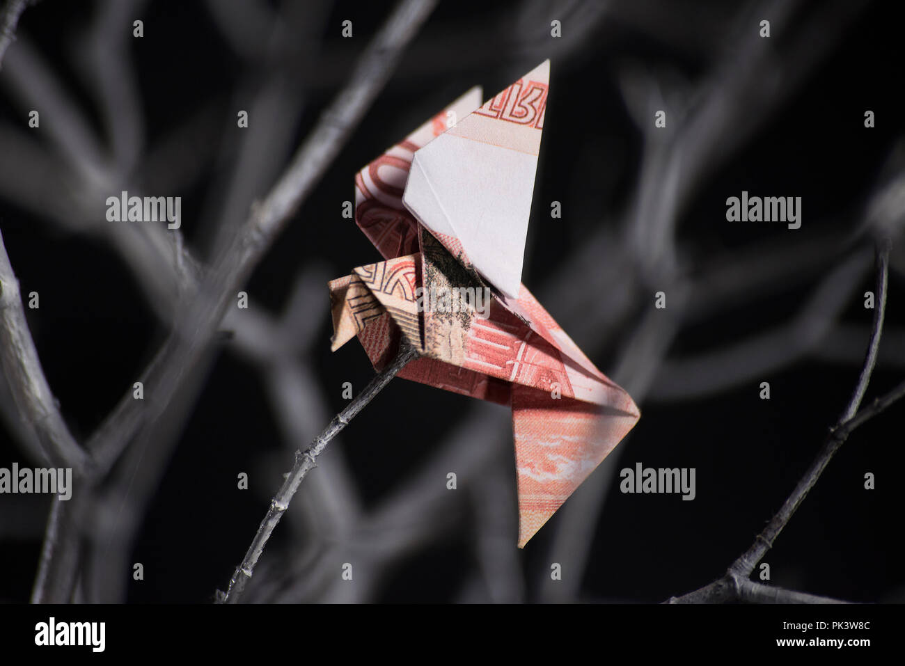 origami bird from banknotes Stock Photo - Alamy