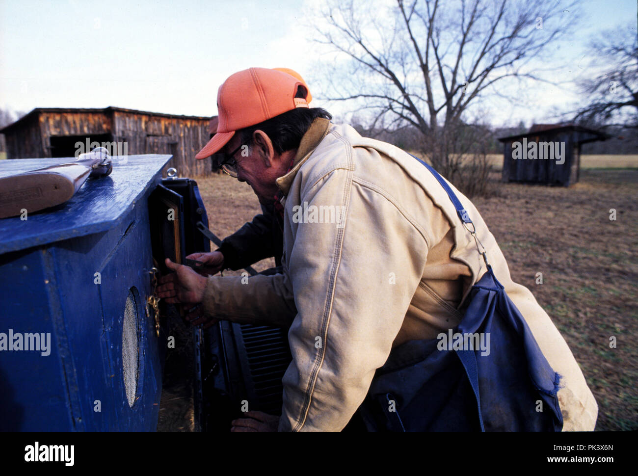 RabbitHunting2/120601 Rabbit hunters prepare to release the dogs for