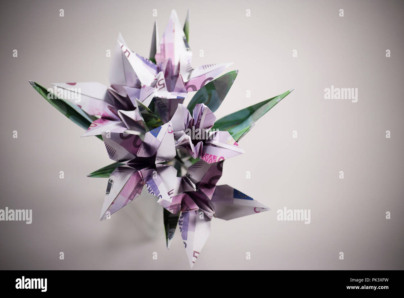 flowers origami banknotes Stock Photo - Alamy