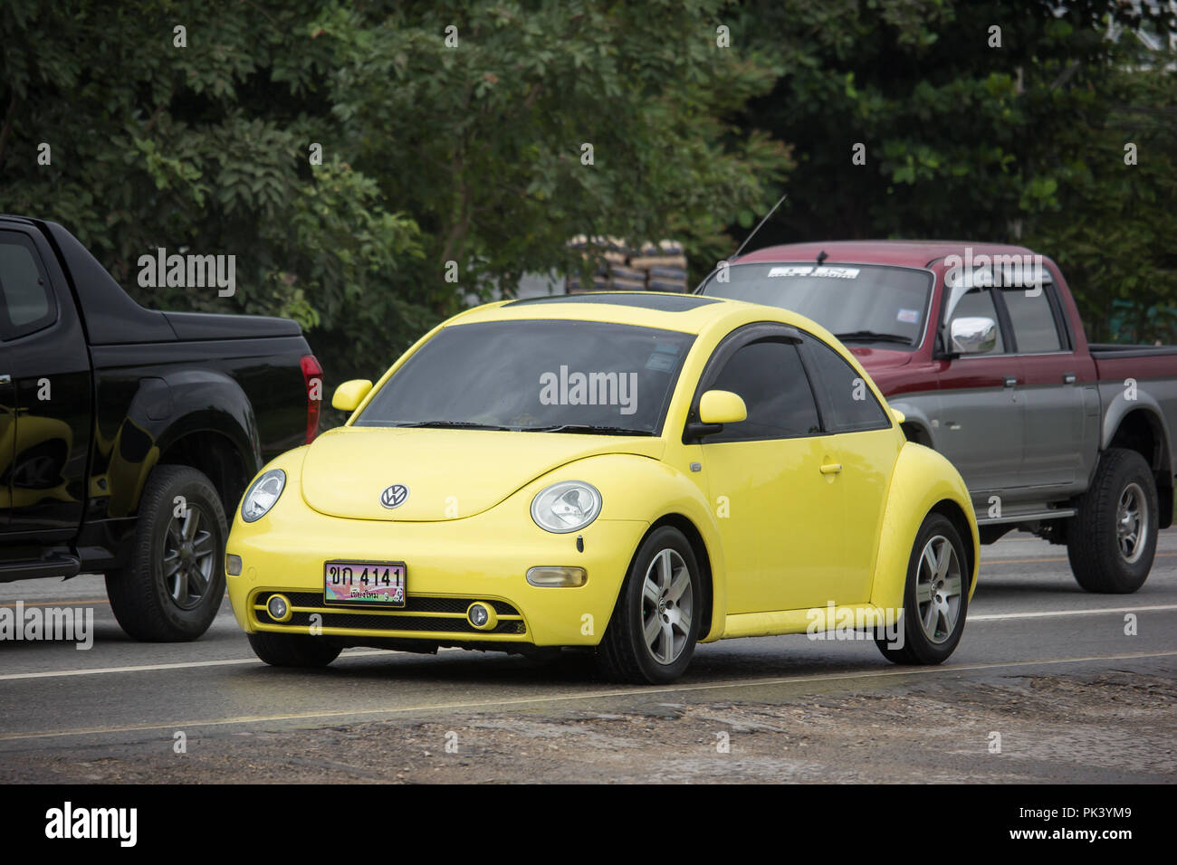 Chiangmai Thailand August 6 18 Private Car Volkswagen Beetle On Road No 1001 8 Km From Chiangmai Business Area Stock Photo Alamy