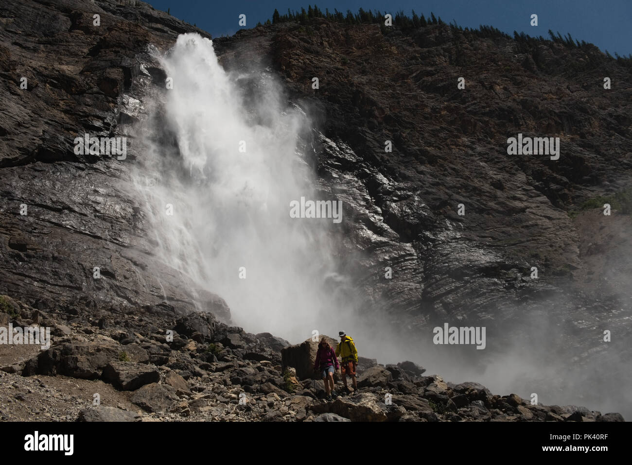 Couple hiking in the mountains Stock Photo