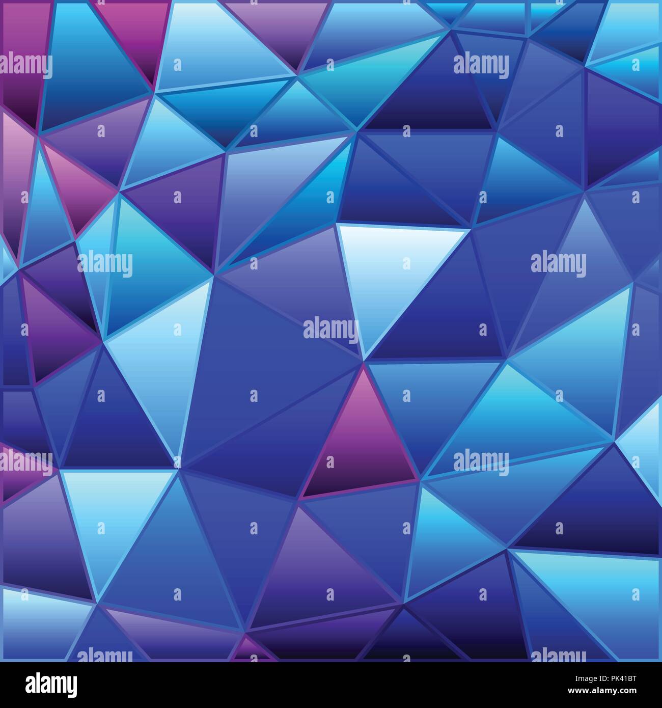 abstract vector stained-glass triangle mosaic background - blue and ...