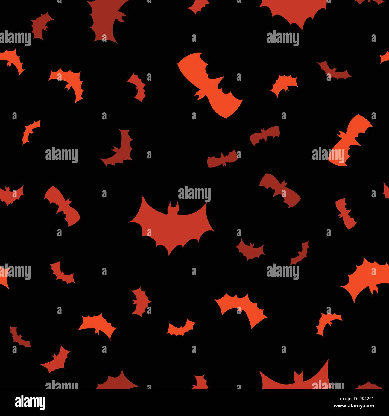 vector black flying bats silhouettes seamless pattern Stock Vector ...