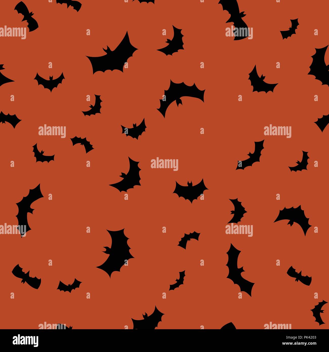 vector black flying bats silhouettes seamless pattern Stock Vector ...