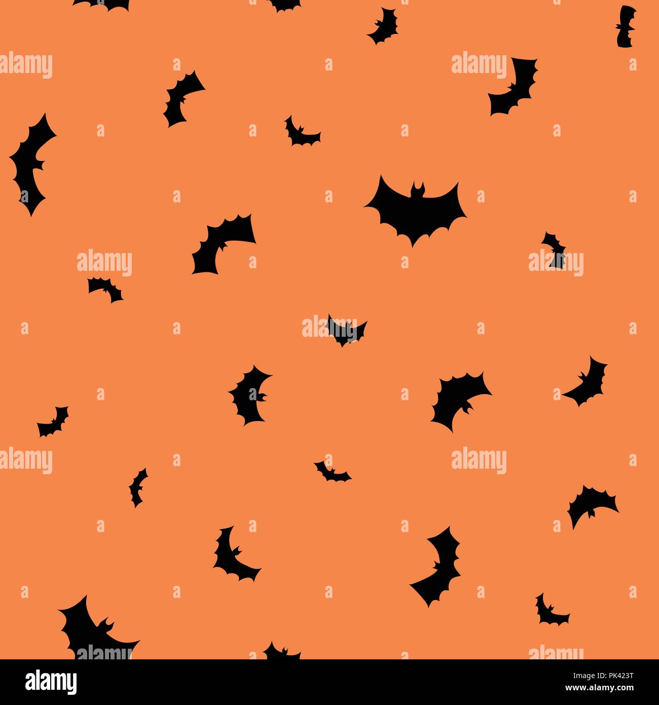 vector black flying bats silhouettes seamless pattern Stock Vector ...
