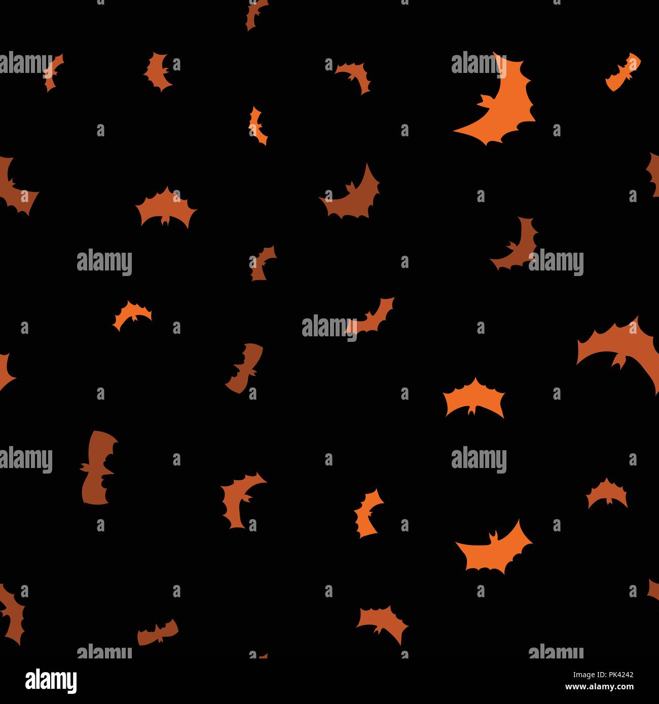 vector black flying bats silhouettes seamless pattern Stock Vector ...