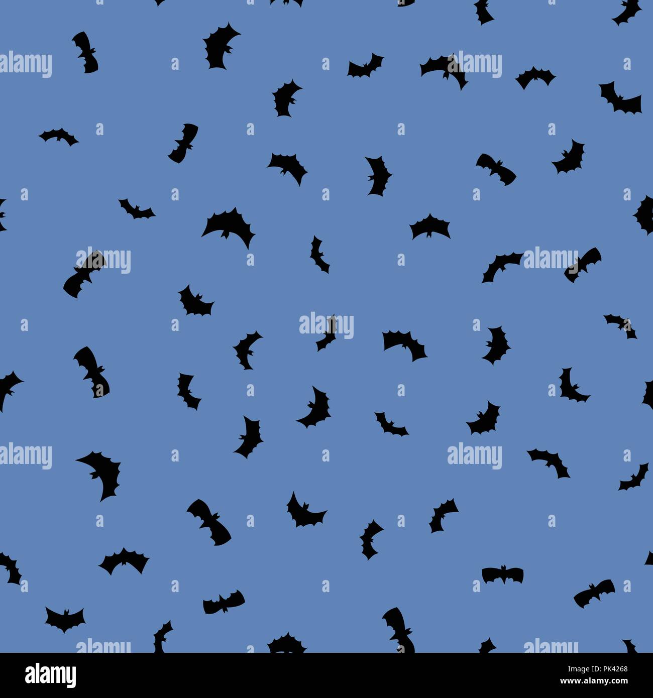 vector black flying bats silhouettes seamless pattern Stock Vector ...