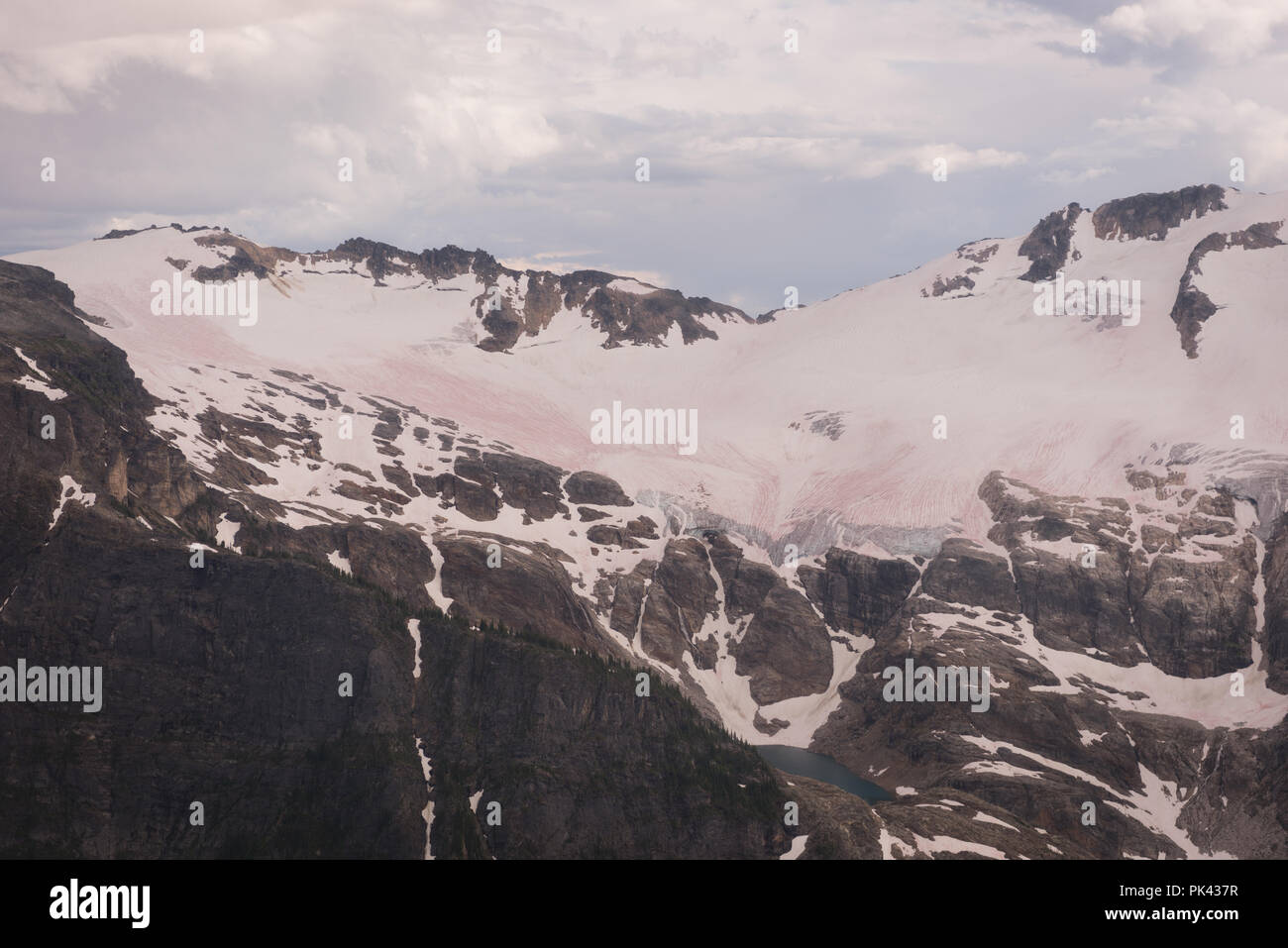Aerial view of snowcapped mountains Stock Photo