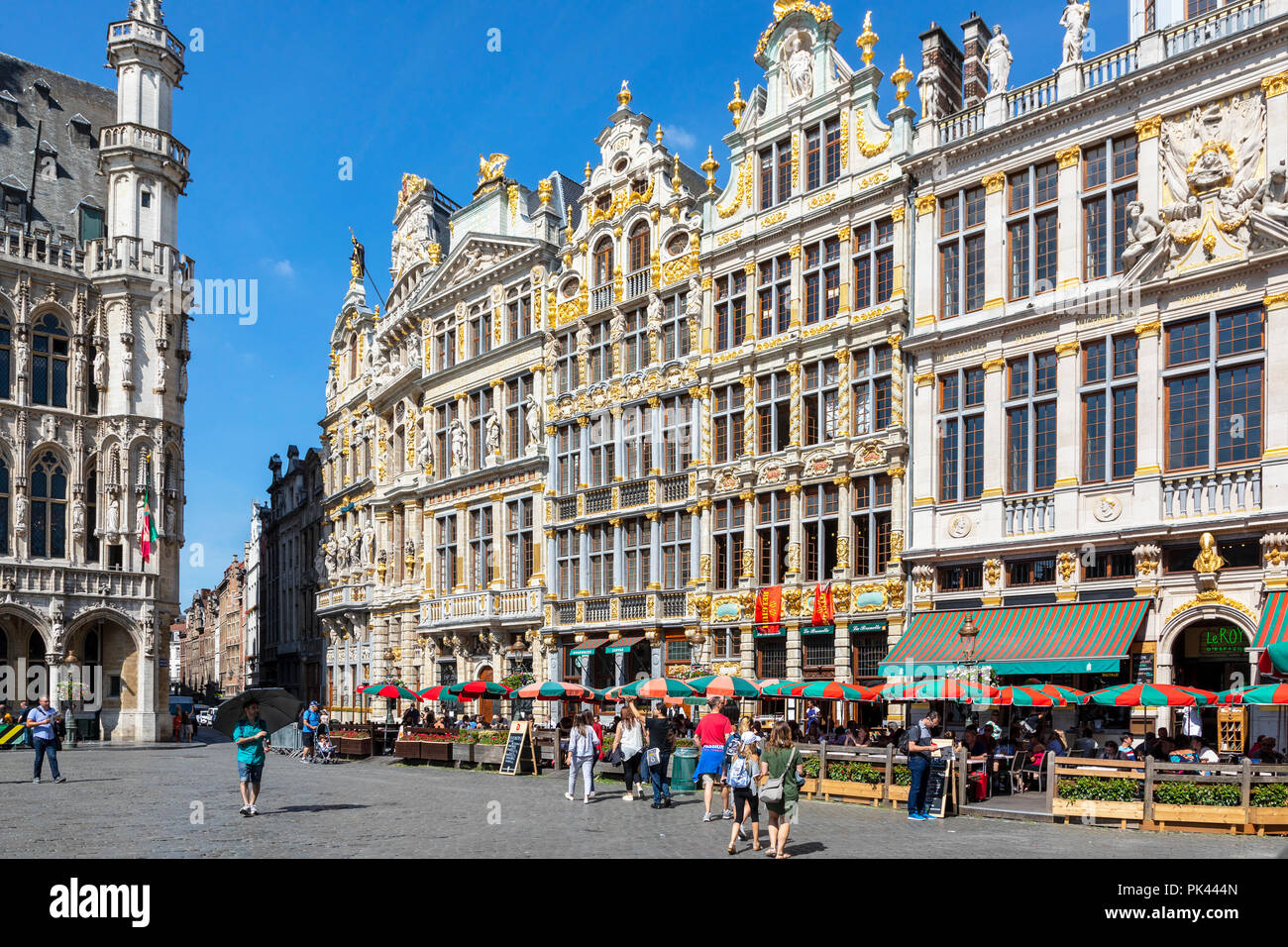 15th century architecture in Grand Place, Brussels, a UNESCO World Heritage site, Brussels, Belgium Stock Photo