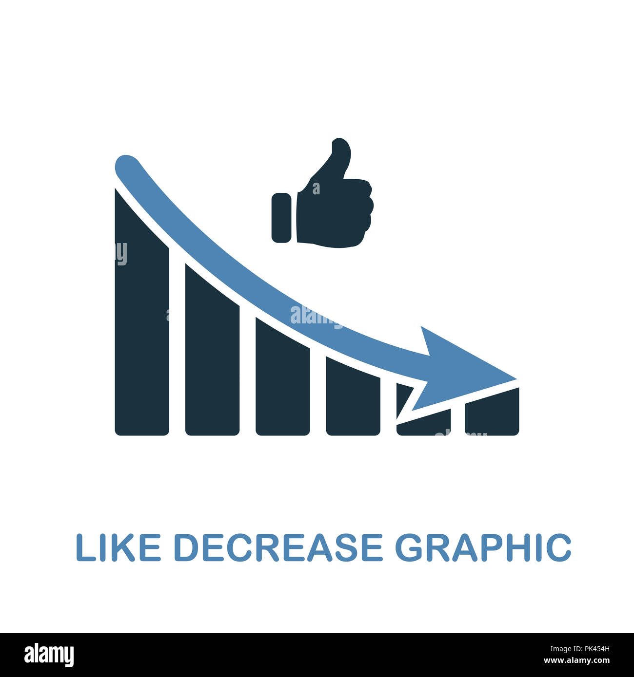 Like Decrease Graphic icon. Monochrome style design from diagram ...