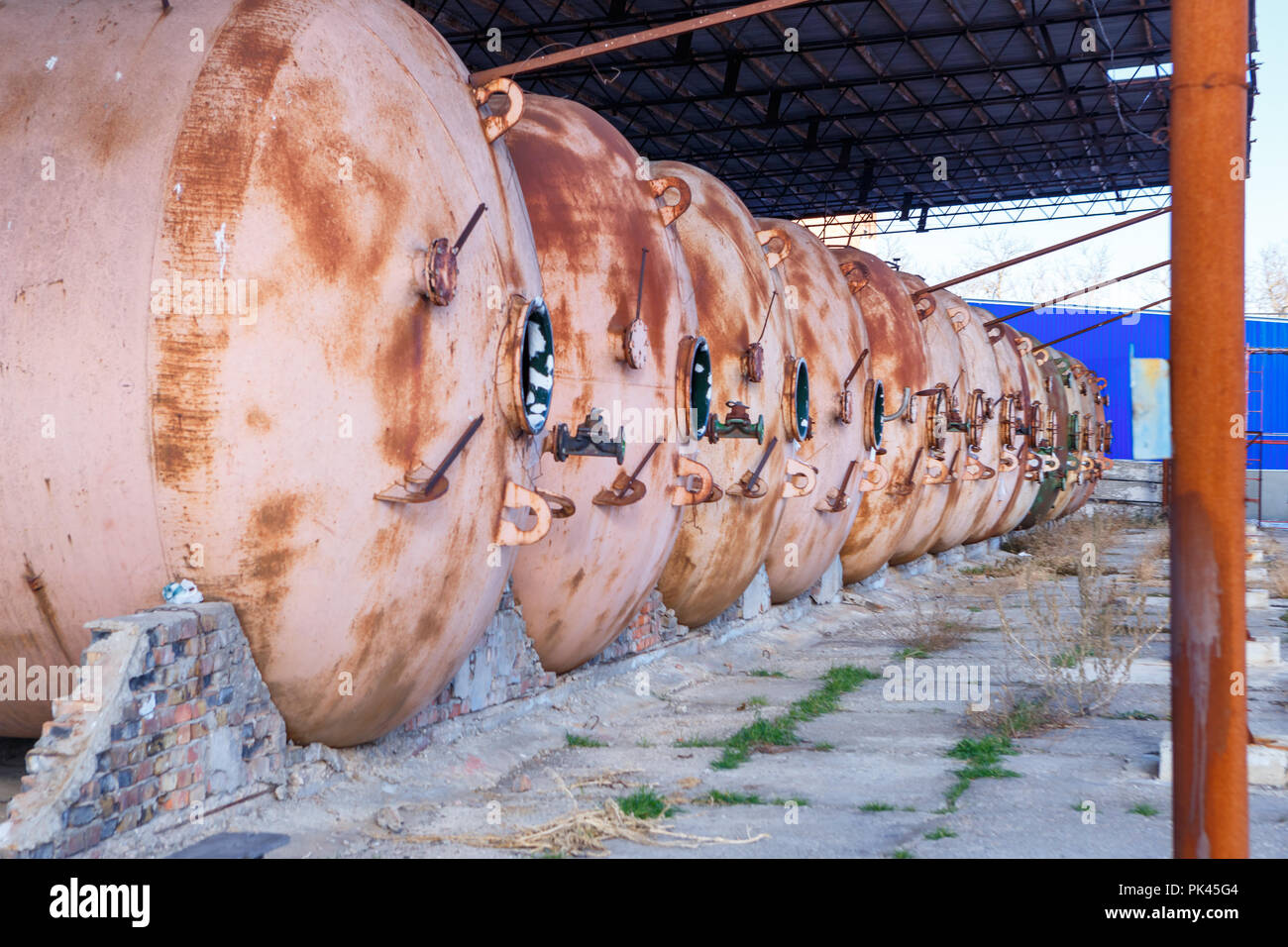 large tanks for wine fermentation wine production Stock Photo Alamy