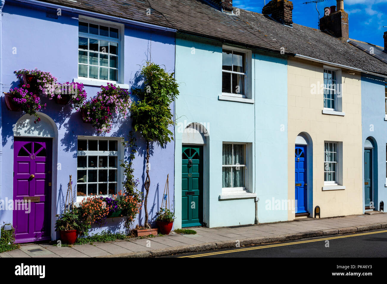 Colourful Houses, Lewes, East Sussex, UK Stock Photo Alamy