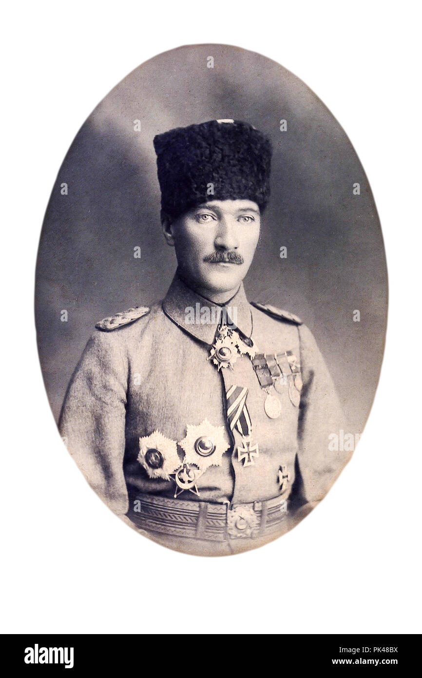 Portrait of  Mustafa Kemal Ataturk Stock Photo