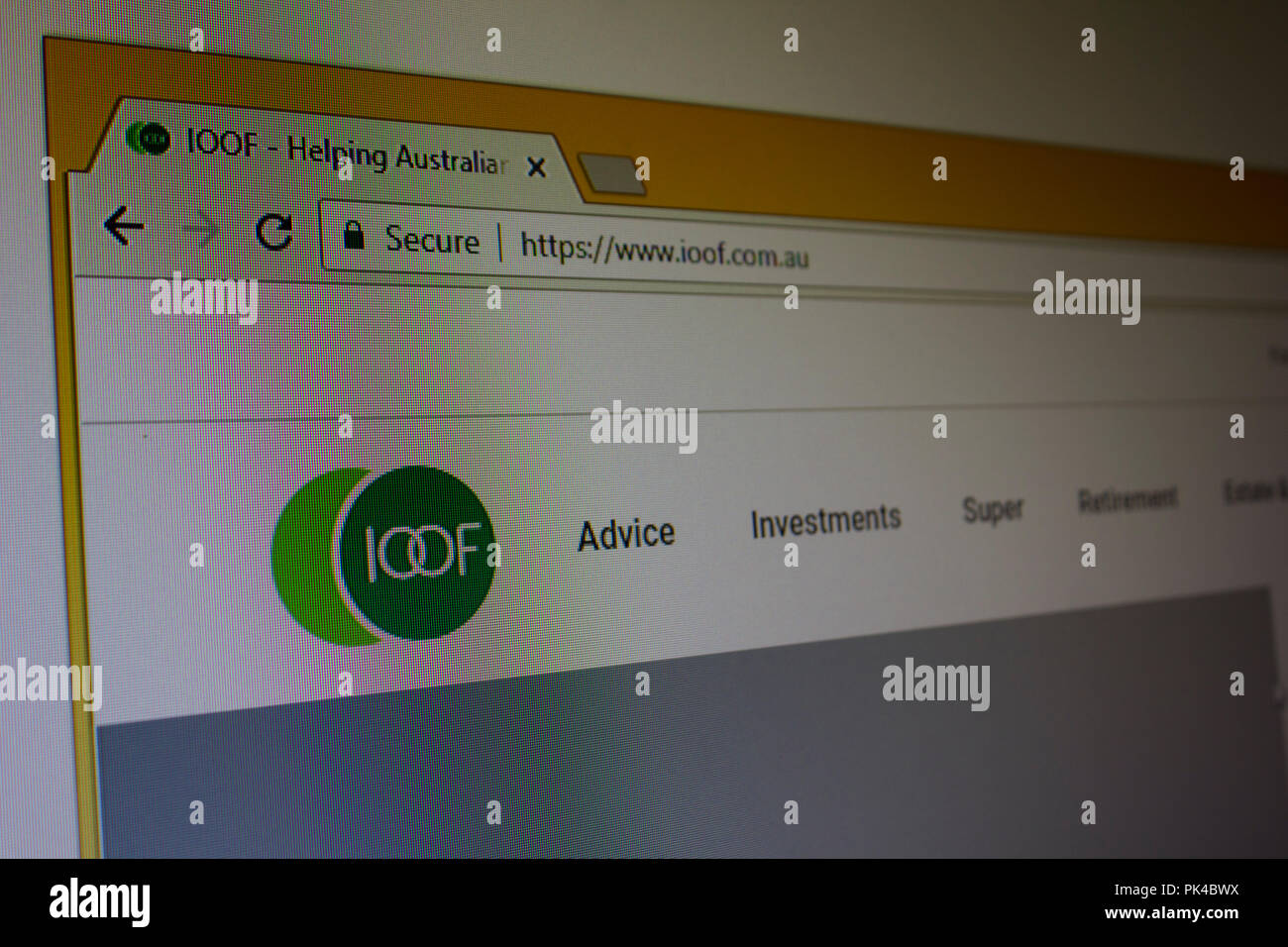 IOOF Holdings Limited Website Homepage Stock Photo