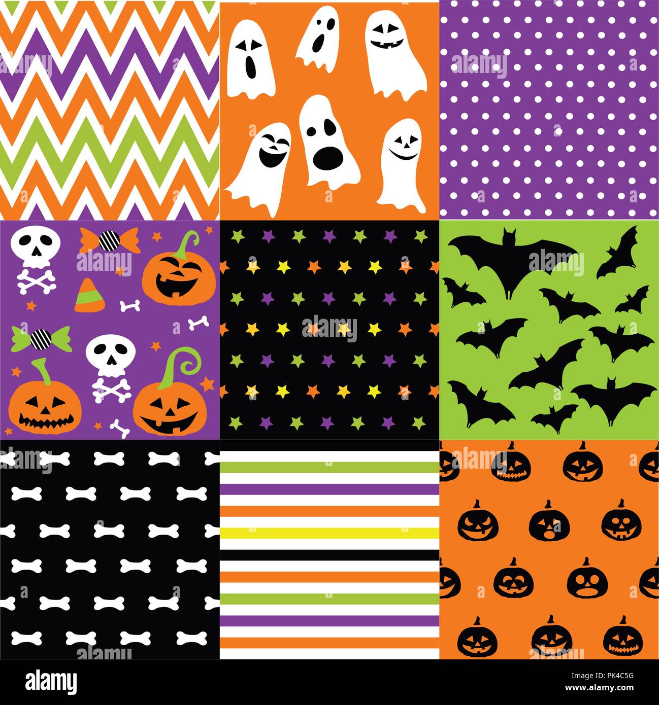 Halloween set, patterns Stock Vector