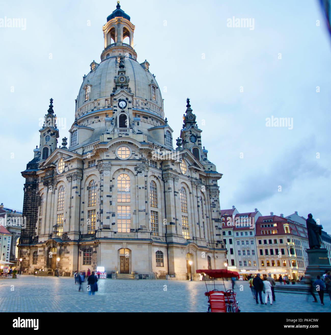 Frauenkirche of Dresden in the evening Stock Photo