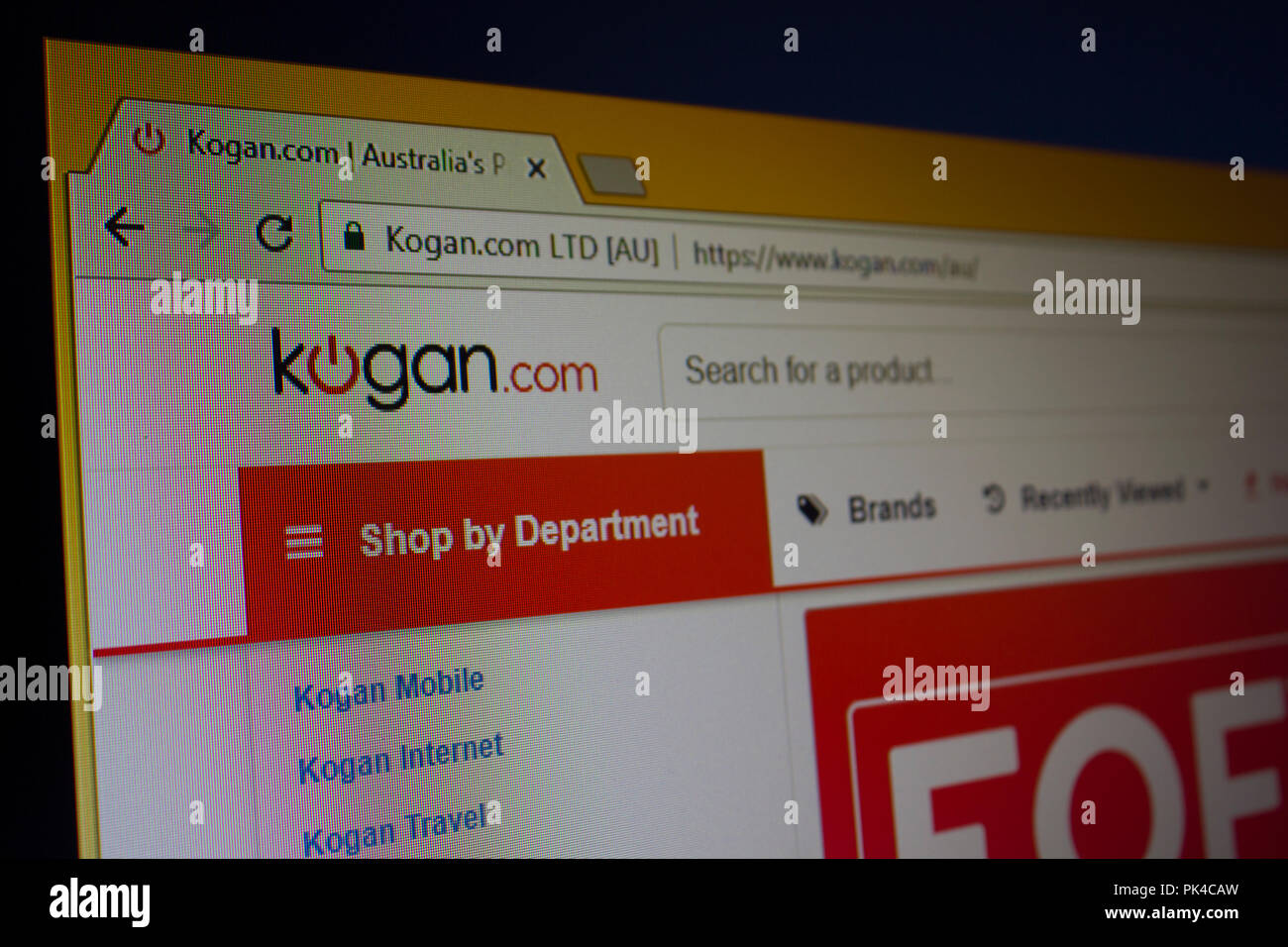 Kogan Website Homepage Stock Photo Alamy