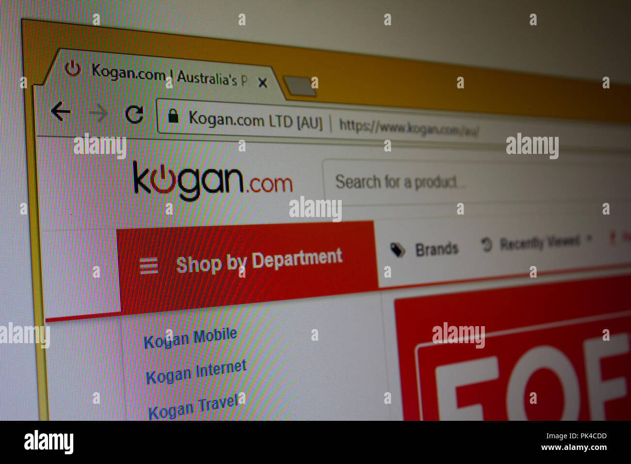 Kogan Website Homepage Stock Photo