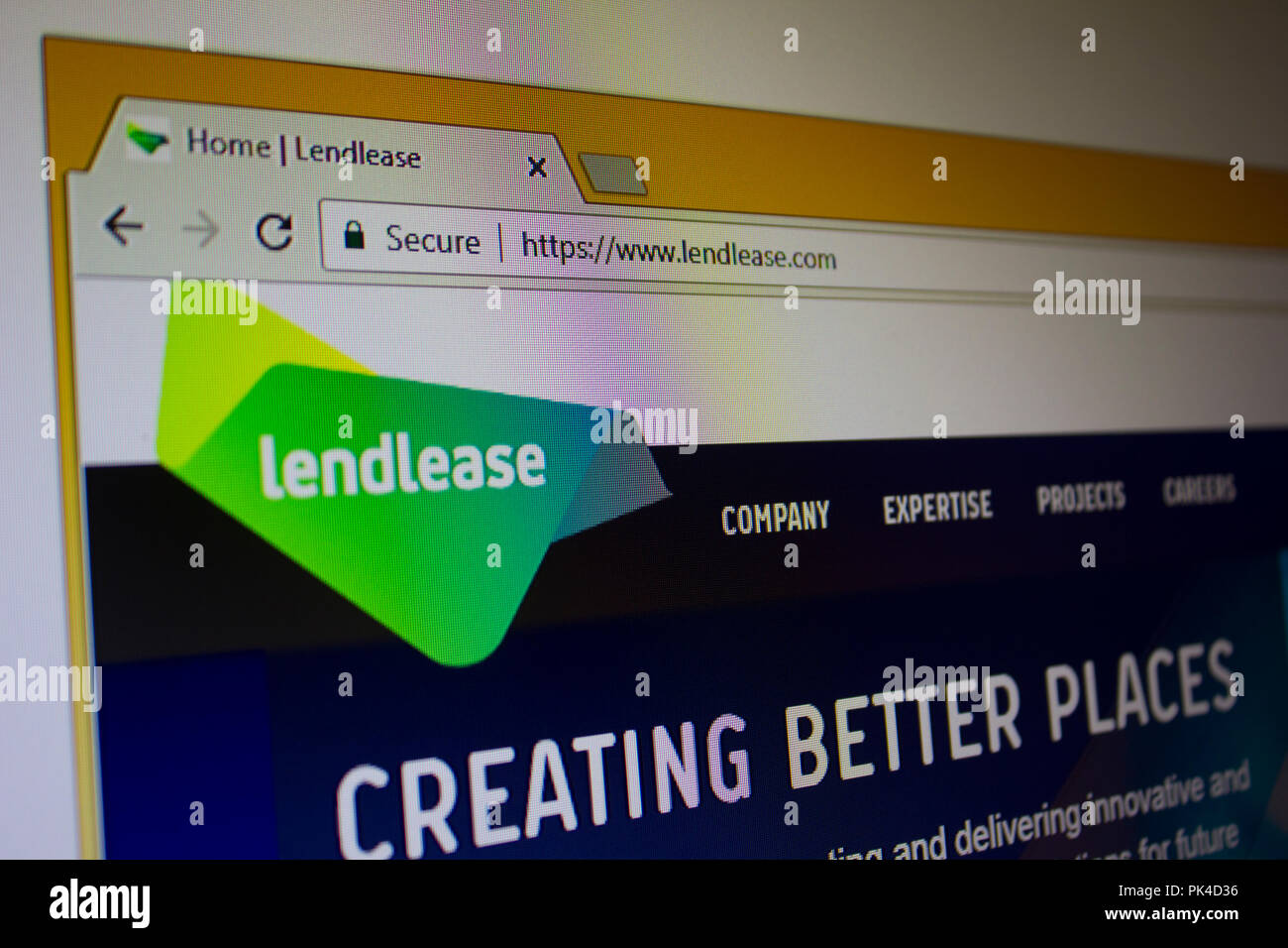 Lendlease Group Website Homepage Stock Photo