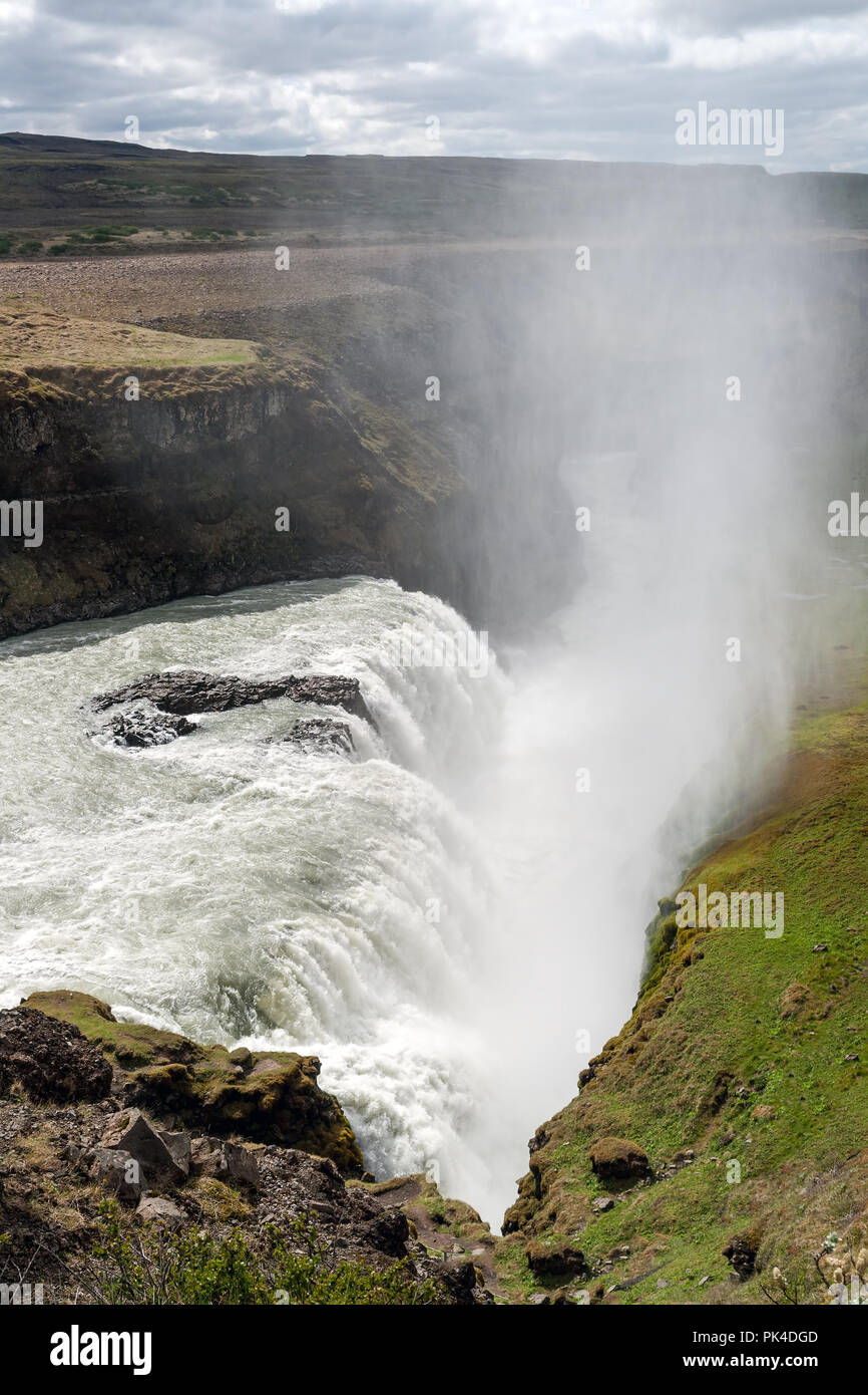 Gullfoss waterfall - Southwest Iceland Stock Photo - Alamy