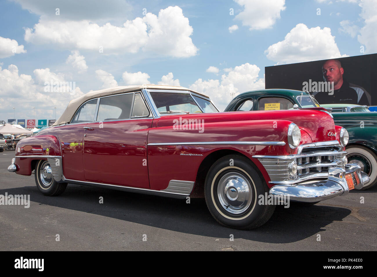 CONCORD, NC (USA) - September 7, 2018:  A 1950 Chrysler New Yorker on display at the Pennzoil AutoFair classic car show at Charlotte Motor Speedway. Stock Photo