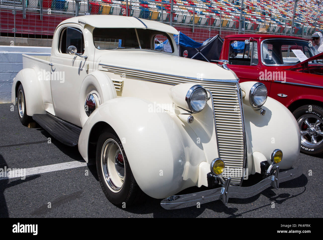 CONCORD, NC (USA) - September 7, 2018: A 1937 Studebaker pickup truck on display at the Pennzoil AutoFair Classic Car Show at Charlotte Motor Speedway Stock Photo
