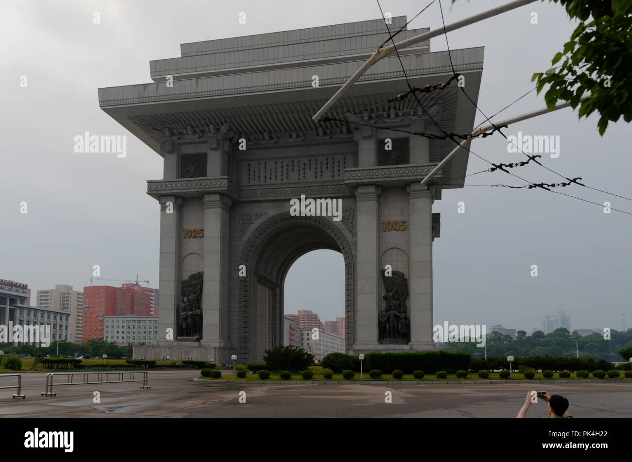 North Korea, Pyongyang, The Victory Arch, or Arch of Triumph,  at Triumph Return Square Stock Photo