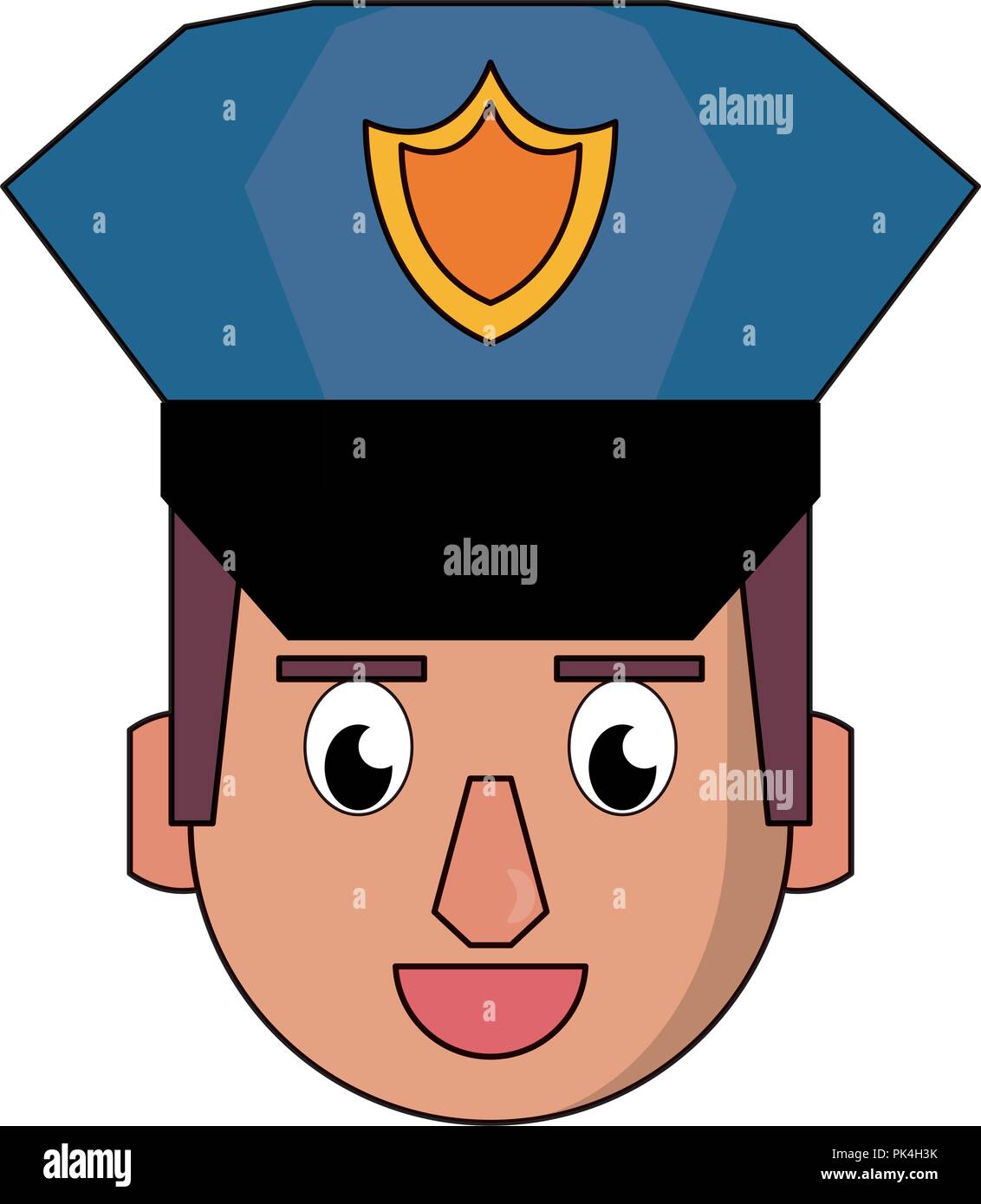 Police face cartoon colorful Stock Vector Image & Art - Alamy