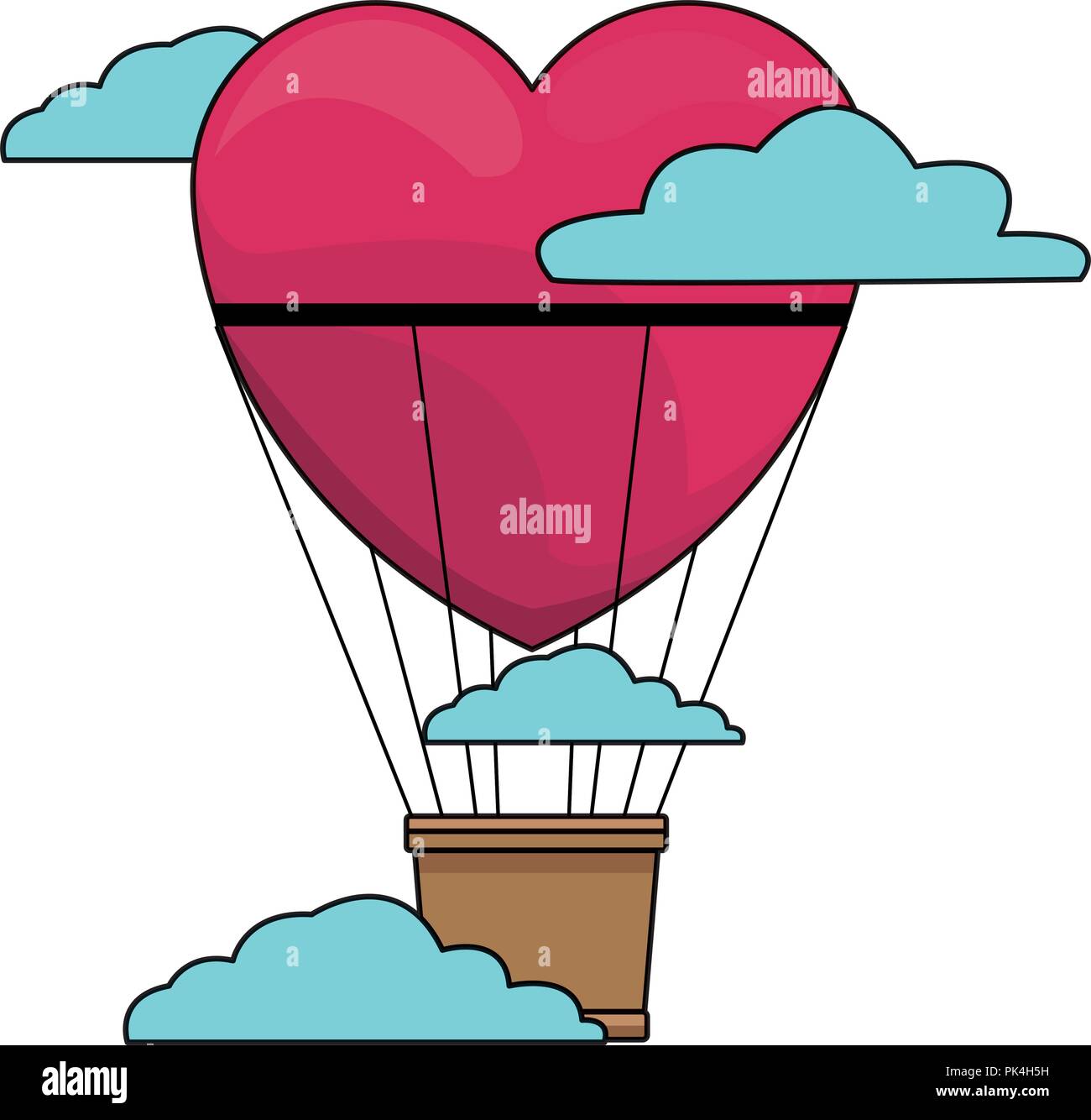 Hot air balloon heart shaped colorful Stock Vector Image & Art - Alamy