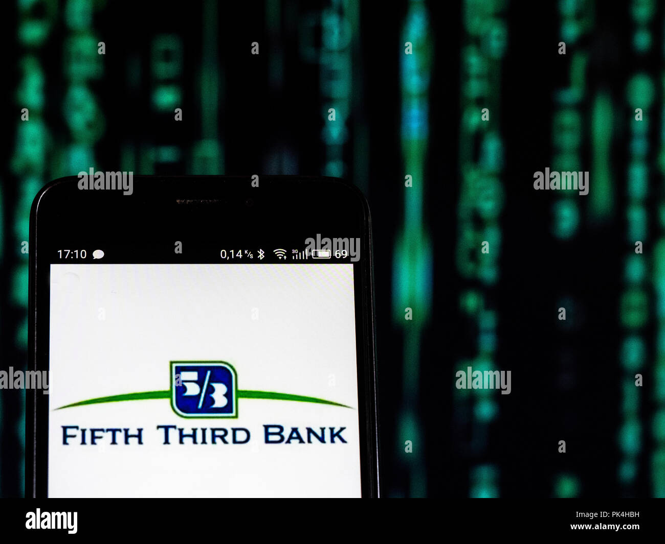 Fifth Third Bank Logo Seen Displayed On A Smart Phone Stock Photo