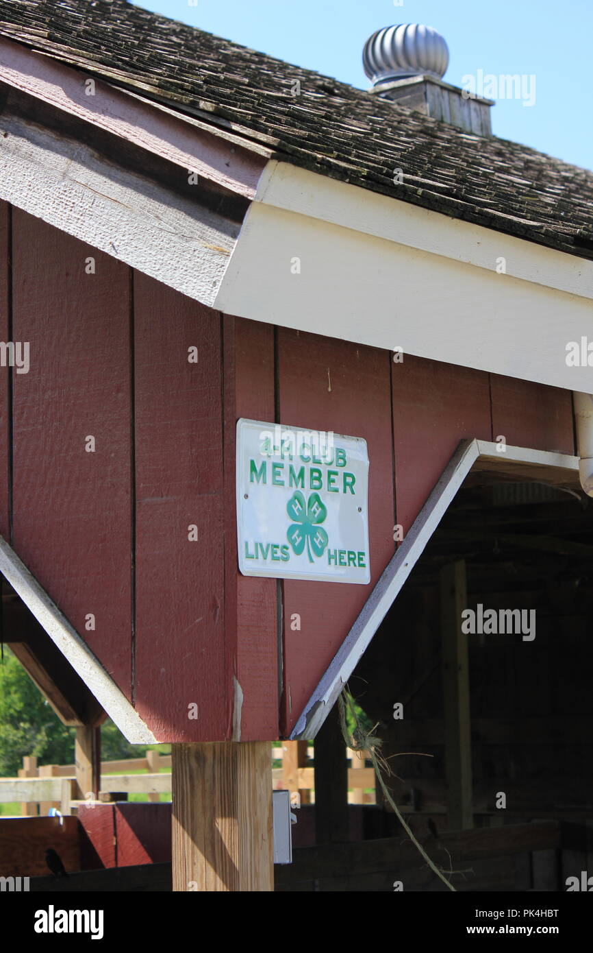 4 H Club Member Lives Here Sign At Wagner Farm Red Barn In