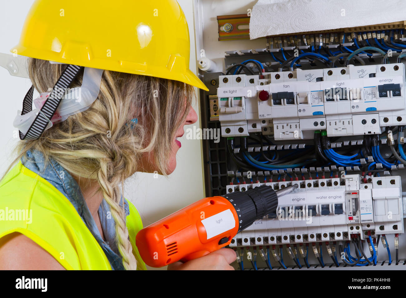 electrician at work in a plant Stock Photo - Alamy