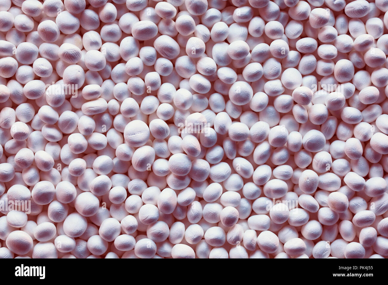 Color toned styrofoam balls, abstract texture or background. Stock Photo