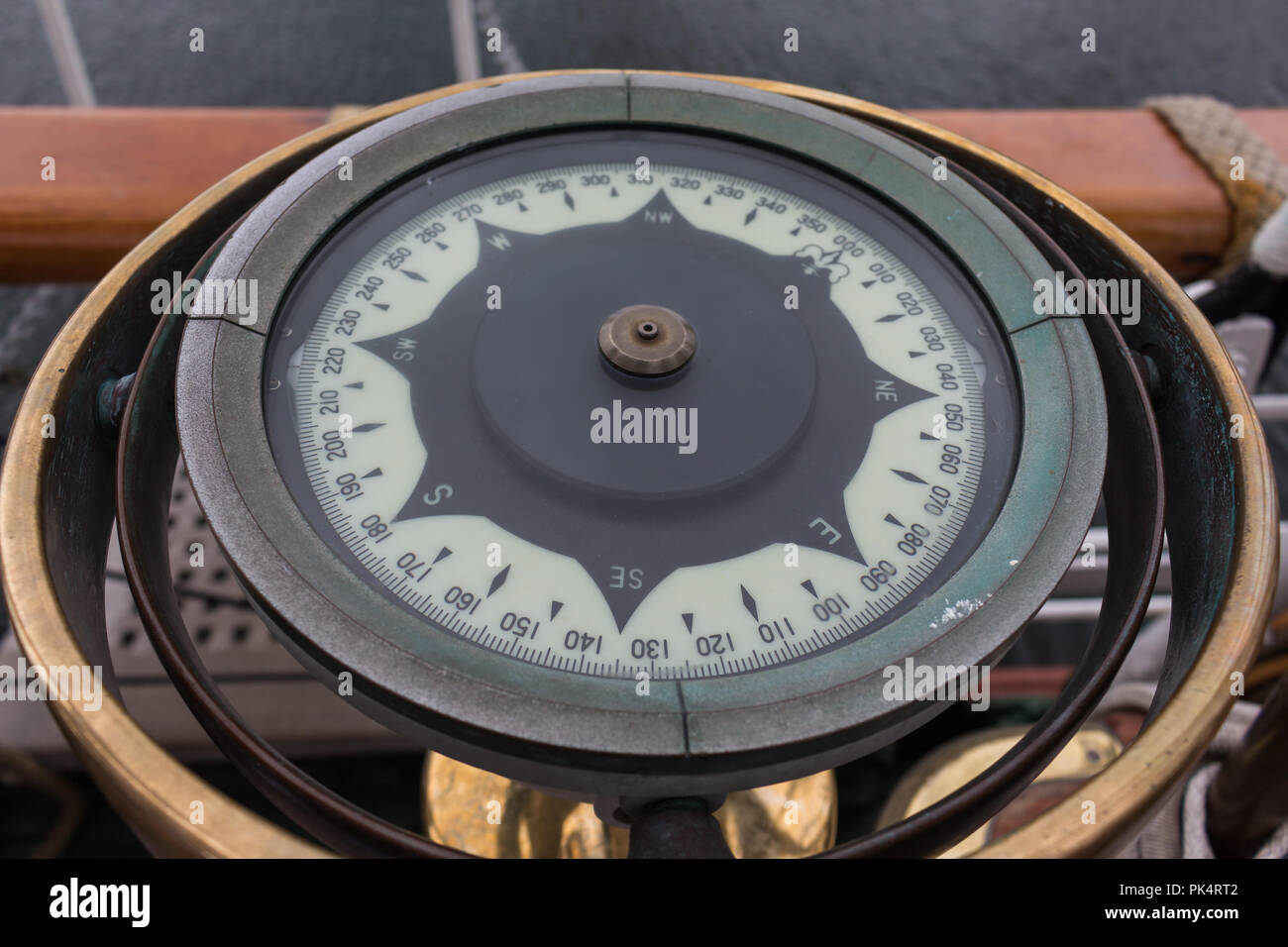 Navigational Ship's Compass Stock Photo - Alamy