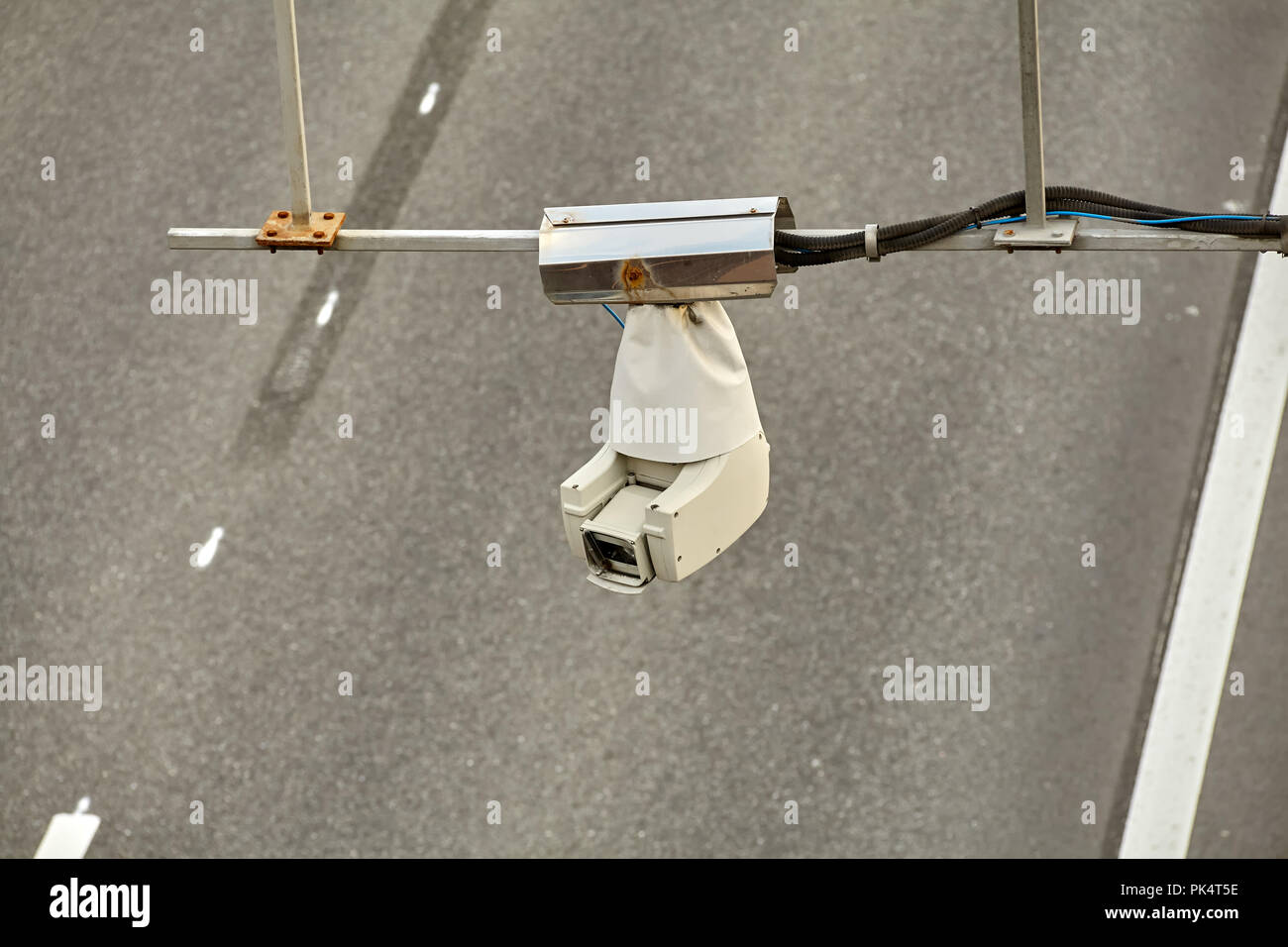 Taffic control surveillance cameras CCTV mounted over highway road