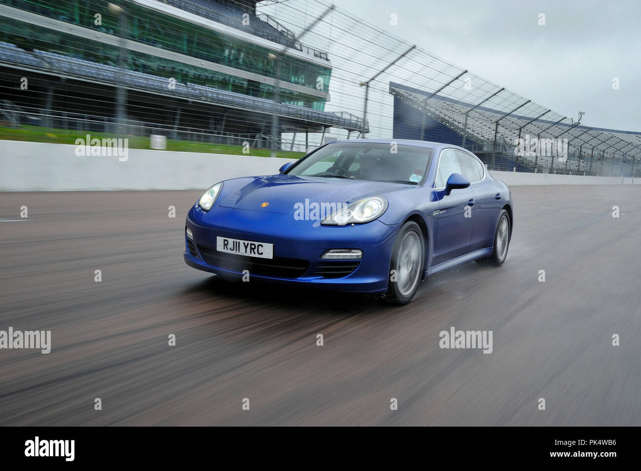 2012 Porsche Panamera S Hybrid Super Saloon Car Stock Photo