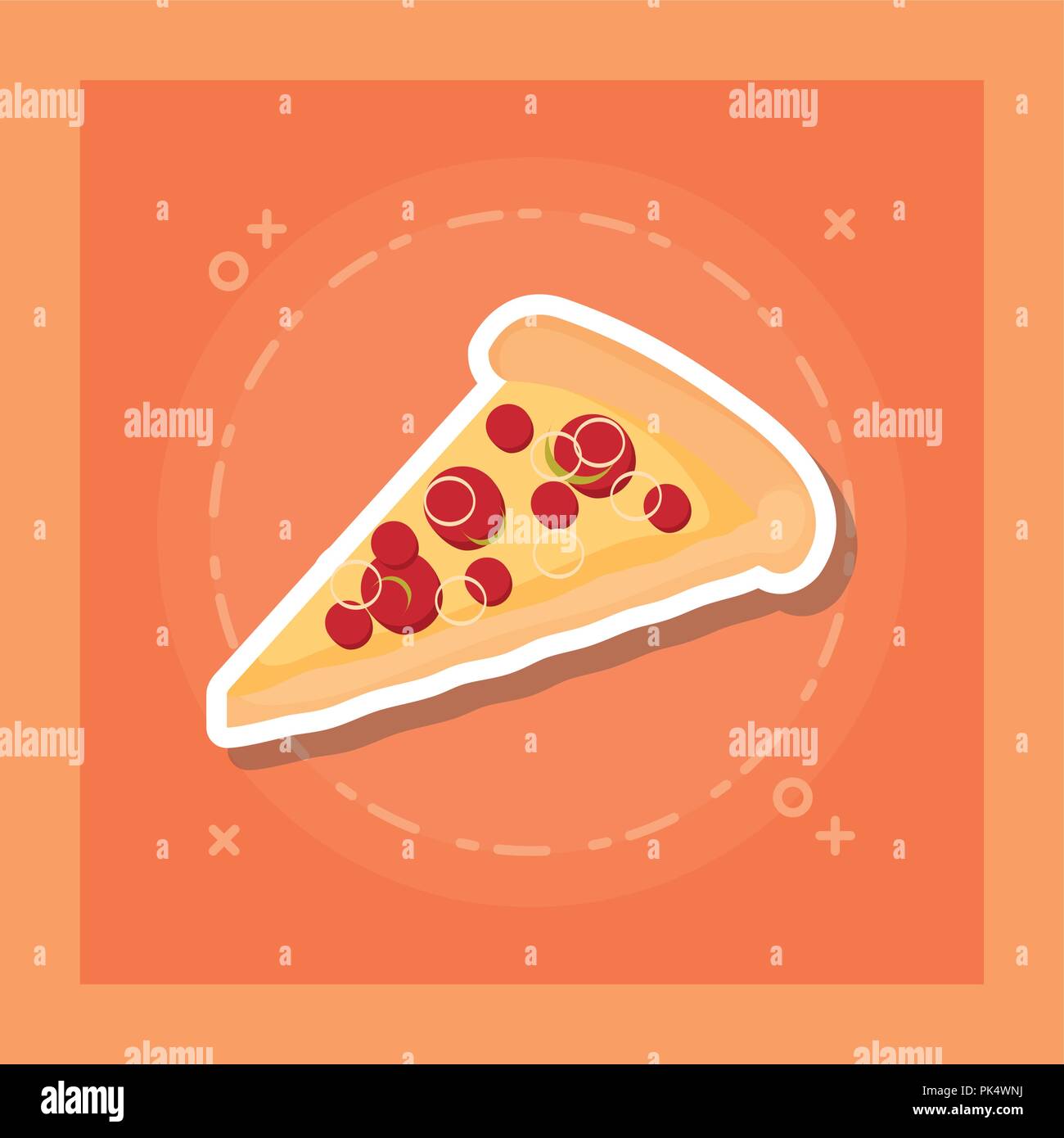 delicious pizza portion icon vector illustration design Stock Vector