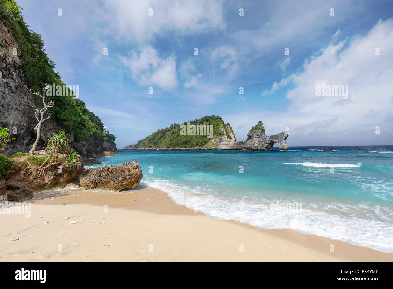 Beautiful view of part of Atuh Beach on Nusa Penida in Indonesia. Stock Photo