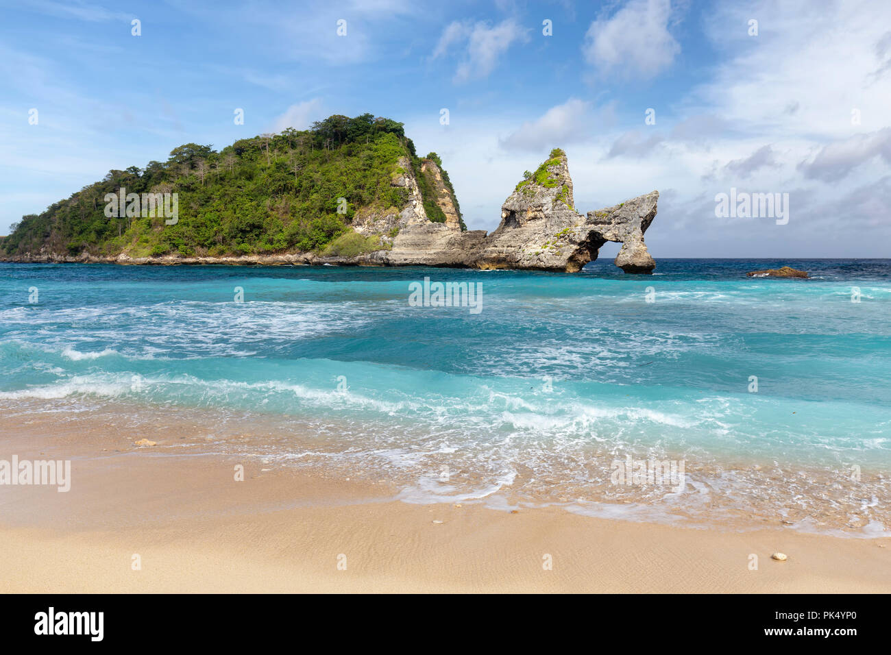 Exotic tropical water at Atuh Beach in Nusa Penida a small island near Bali. Stock Photo