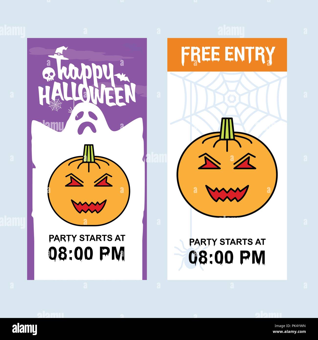 Happy Halloween invitation design with pumpkin vector Stock Vector