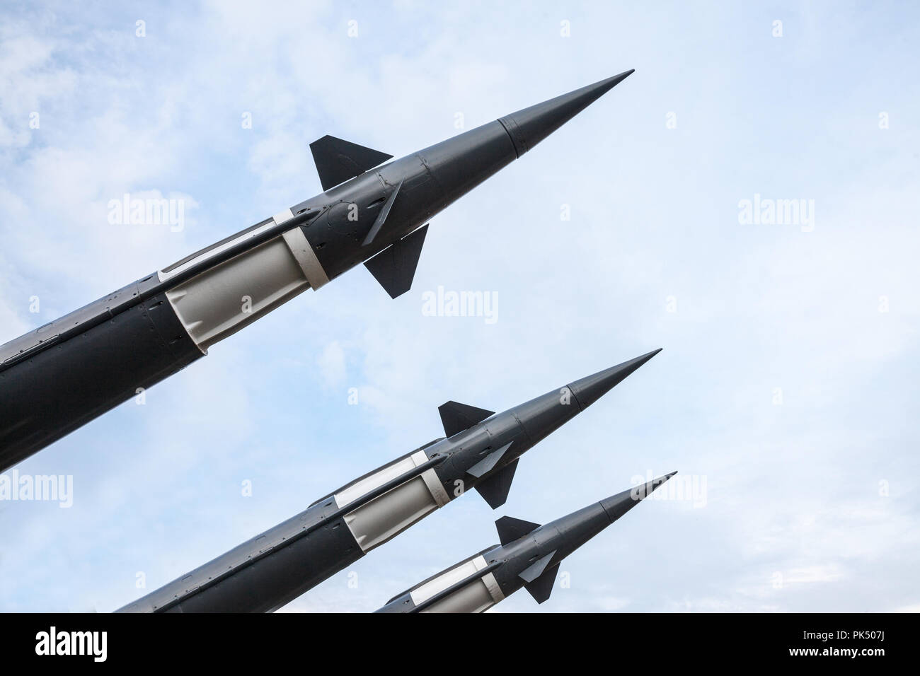 Ballistic missile warheads on a Russian rocket launcher in Belgrade ...