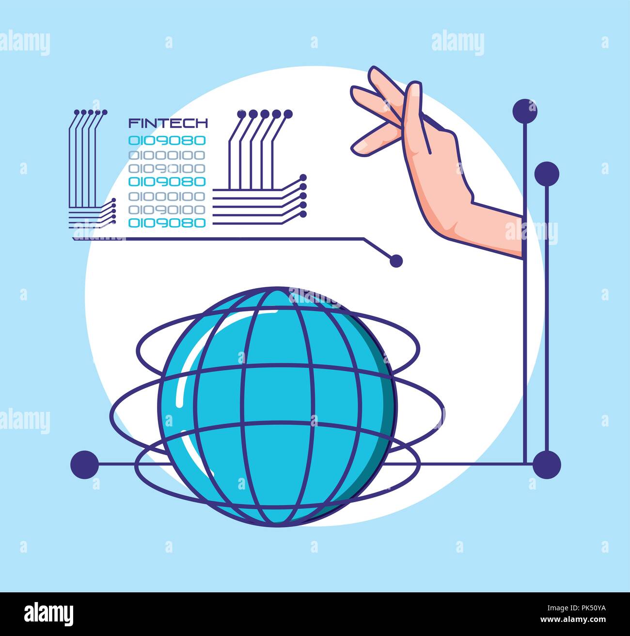 hand with fintech concept vector illustration design Stock Vector Image ...